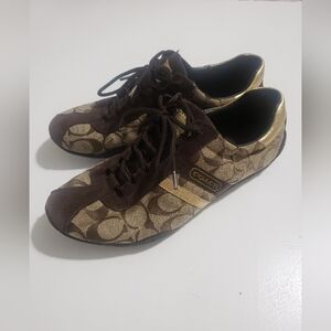 Coach Katelyn Sneakers Brown Lace Women's 9